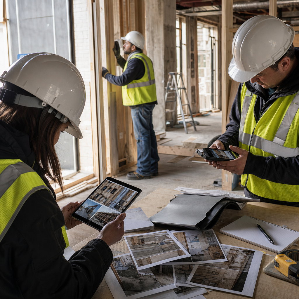 Field team documenting Best Digital Asset Management Tools for Construction with Filio-style visual records
